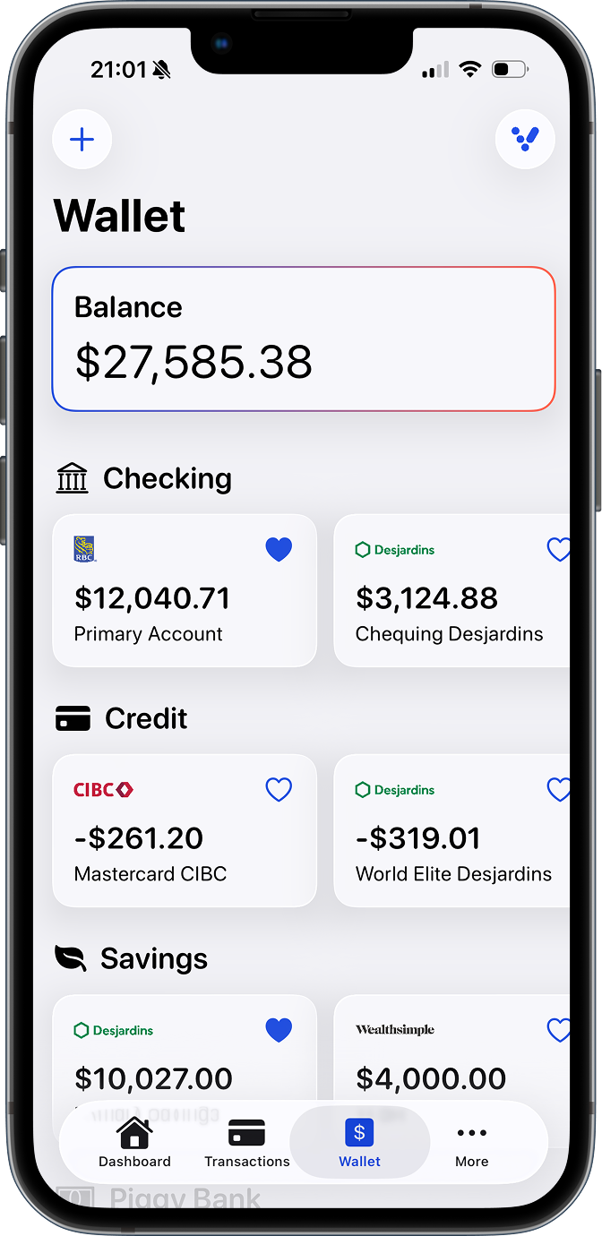 All your accounts in one place