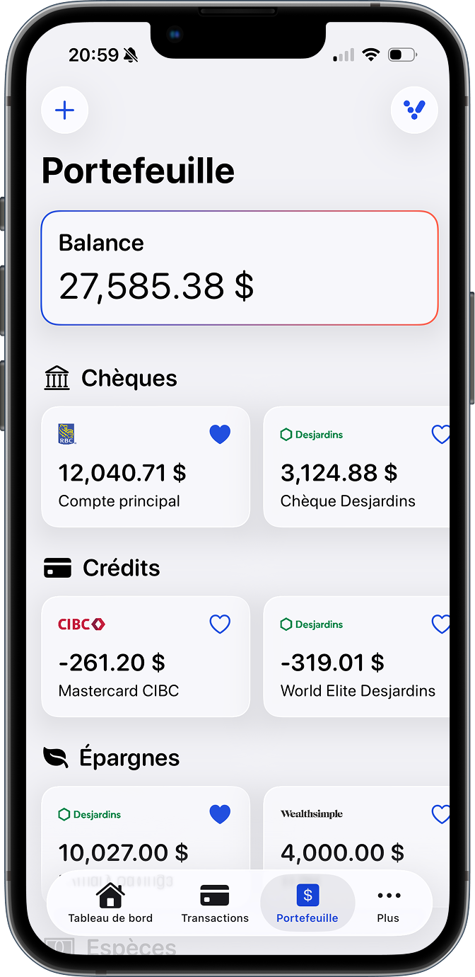 All your accounts in one place